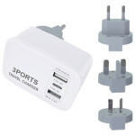 ערכת טעינה בינלאומית עם 2 שקעי הטענה USB ושקע Type-C מבית Charge-it