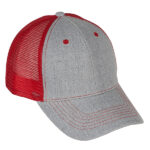 כובע מצחיה רשת כותנה אפור מוברש 6 פאנל