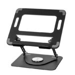 מעמד שולחני מתכתי מתכוונן עם זרוע מסתובבת 360 למחשב נייד