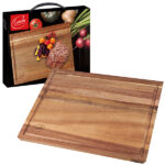 "Comida" לוח חיתוך עץ איכותי ACACIA עם שוליים משופעים