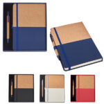 סט מחברת עסקים A5 עם עט בכריכה פתיחה עברית / אנגלית במארז מתנה