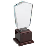 מגן הוקרה מזכוכית קריסטל בסיס נשלף מלבני שחור