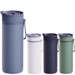 ASPEN ספל תרמי ציפוי קרמי פנימי Puramic חם/קר 600 מ"ל עם מאחז יד ארגונומי וקש מובנה מבית ASOBU