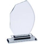 מגן הוקרה מזכוכית קריסטל בסיס מובנה מלבני