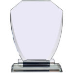 מגן הוקרה מזכוכית קריסטל בסיס מובנה מלבני