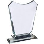 מגן הוקרה מזכוכית קריסטל בסיס מובנה מלבני