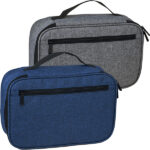 תיק כלי רחצה פתיחה רחבה עם כיס רוכסן בחזית וידית נשיאה