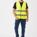 אפוד זוהר 2 פסים רוחביים 1 בשקית - צהוב