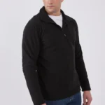 ג'קט פליז חצי רוכסן - שחור