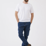 מכנסי ג'ינס עם לייקרה - כחול כהה