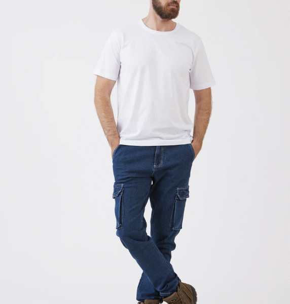 מכנסי ג'ינס עם לייקרה - כחול כהה